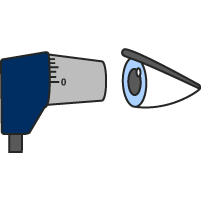 Icon Auge vor Messgerät